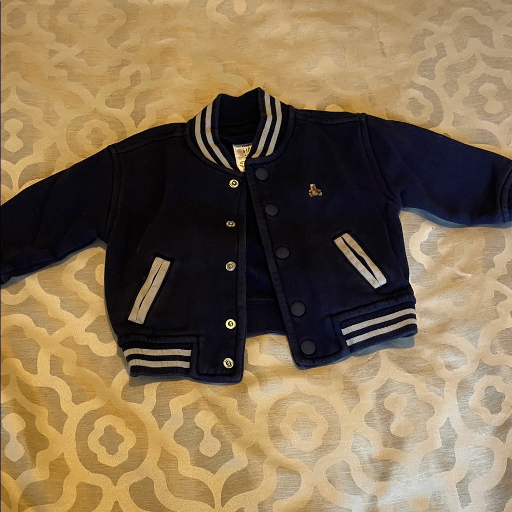Gap Baby Navy Jacket with Striped Trim